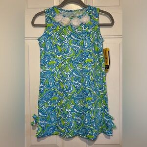 Hang Ten Resort Kids Size XL NWT UPF 50 Sun Protection Dress Paisley Blue Green
